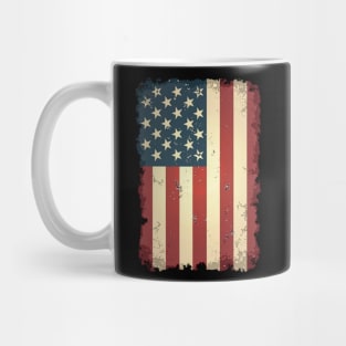 Weathered Resilience: Distressed Stars and Stripes Mug